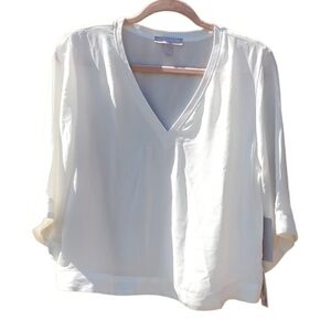 Chelsea28 Ivory Lined V-neck Blouse Size‎ Small NWT